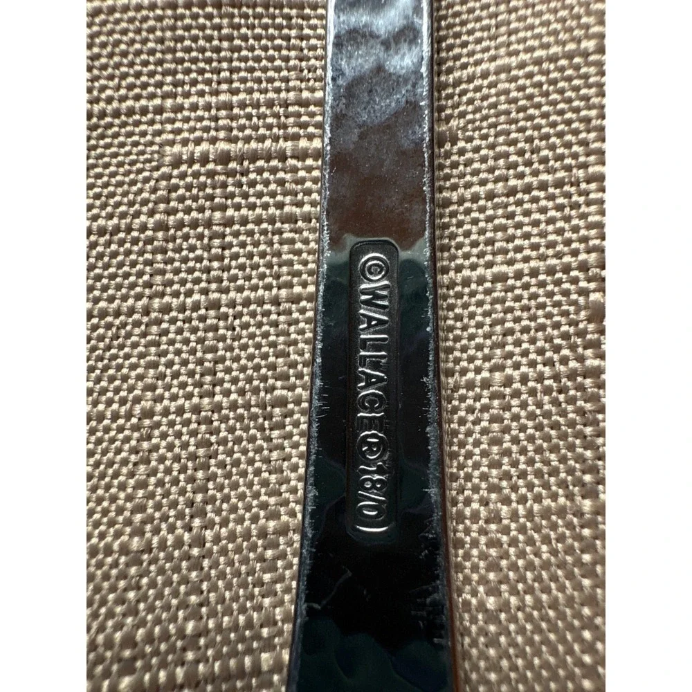 Wallace Kaylee 18/0 Stainless Hammered 7pc‎ Flatware Set 4 Forks 2 Salad 1 Spoon